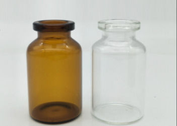 10ml FDA Clear Glass Pill Bottles With Airtight Rubber Stoppers