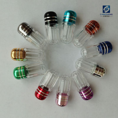 Single Capsule Plastic Pill Vials 2g Cylindrical Shape