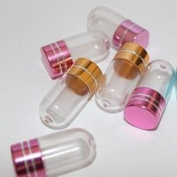 15mm PS Clear Plastic Pill Bottles Container One Capsule