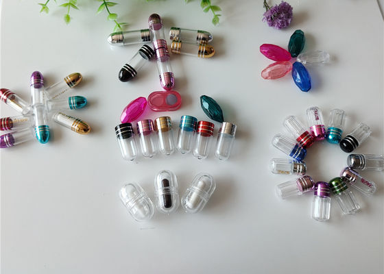 Golden Empty Capsule Shells PS Plastic 2g Clear Pill Bottles