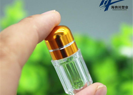 Gold 2g Plastic Capsule Packaging Bottles With Metal Crown Cap