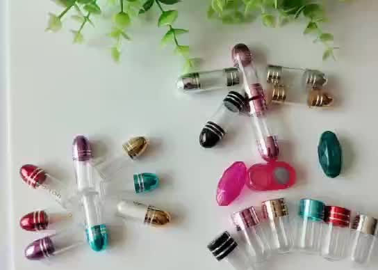 Hexagonal Single Pill Container 13mm 2ml Clear Empty Capsules