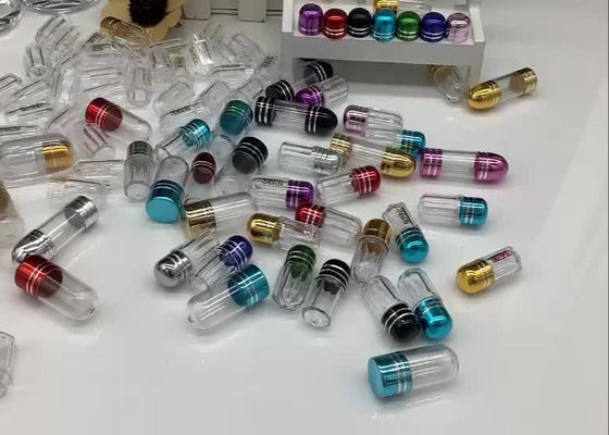 56mm Purple Single Pill Container 1g Clear Empty Capsules