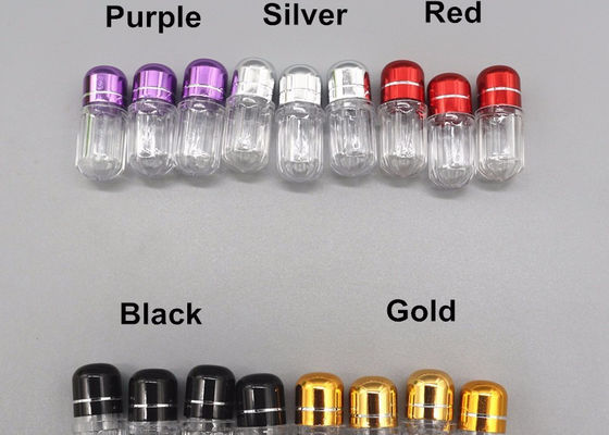 Gold 2g Plastic Capsule Packaging Bottles With Metal Crown Cap